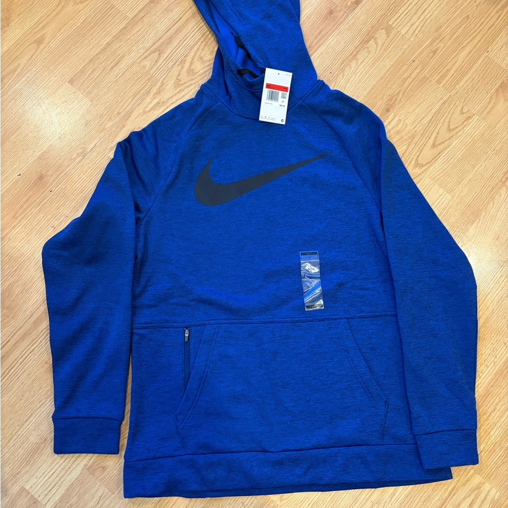Men’s Nike Blue Black Swoosh Fleece Hoodie